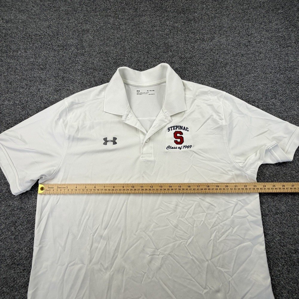 Under Armour Stepinac Class of 1969 White Polo Shirt XL‎ NWOT - Picture 2 of 8